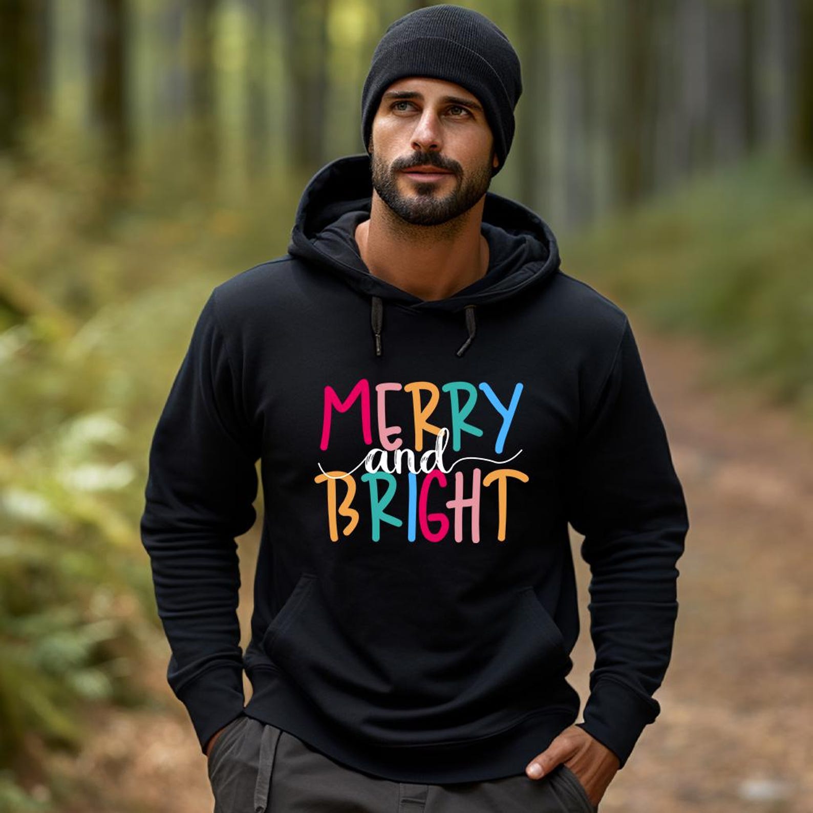 Merry and Bright Christmas Sweatshirt | Family Holiday Crewneck Cozy Festive Winter Pullover