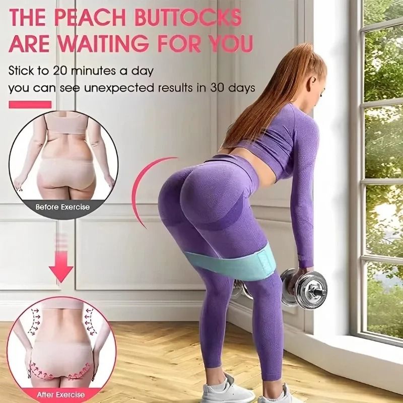Fabric Resistance Bands Set 3pcs Non Slip Booty and Thigh Workout Loops