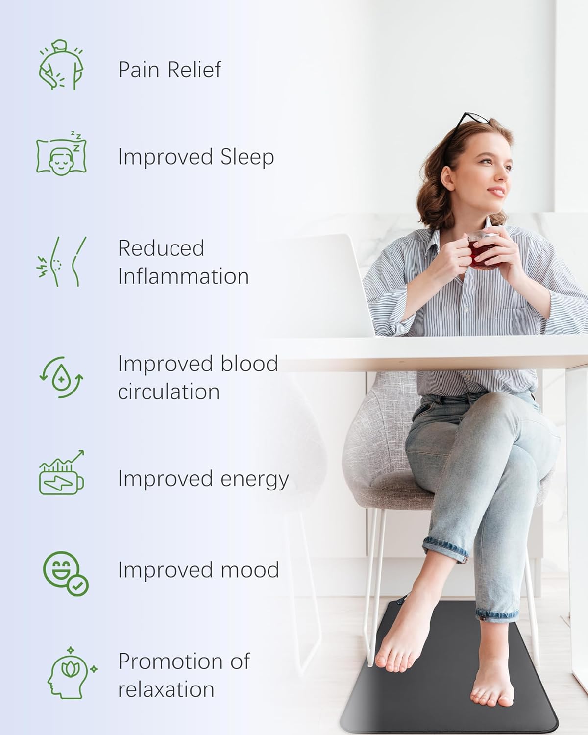 Grounding Mat Earthing Pad for Desk and Sleep Support Natural Wellness Grounding Pad