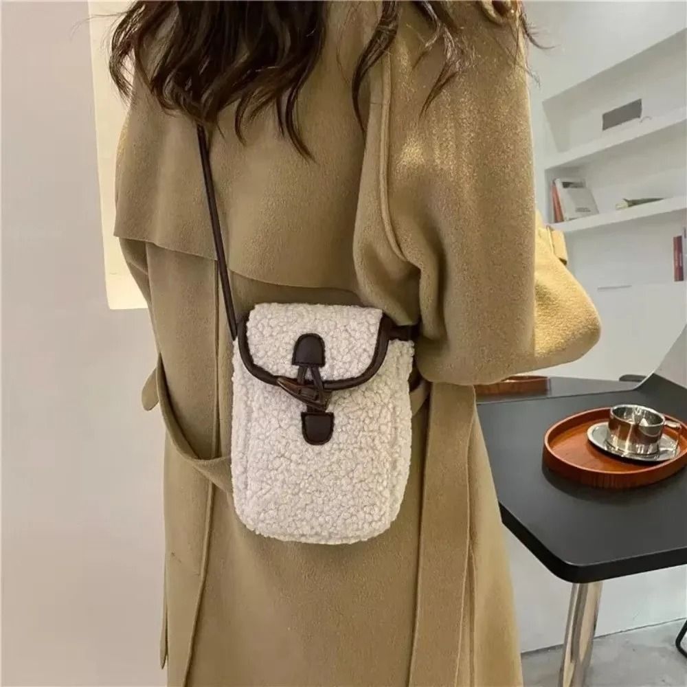 Plush Lambswool Mini Phone Handbag