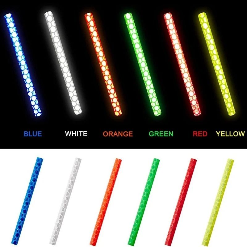 12-Piece Bicycle Spoke Reflective Strips | High-Visibility DIY Safety Reflector Kit for MTB & Road Wheels