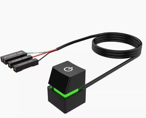 Computer Desktop External Power Switch with Blue LED and 1.8m Extension Cable