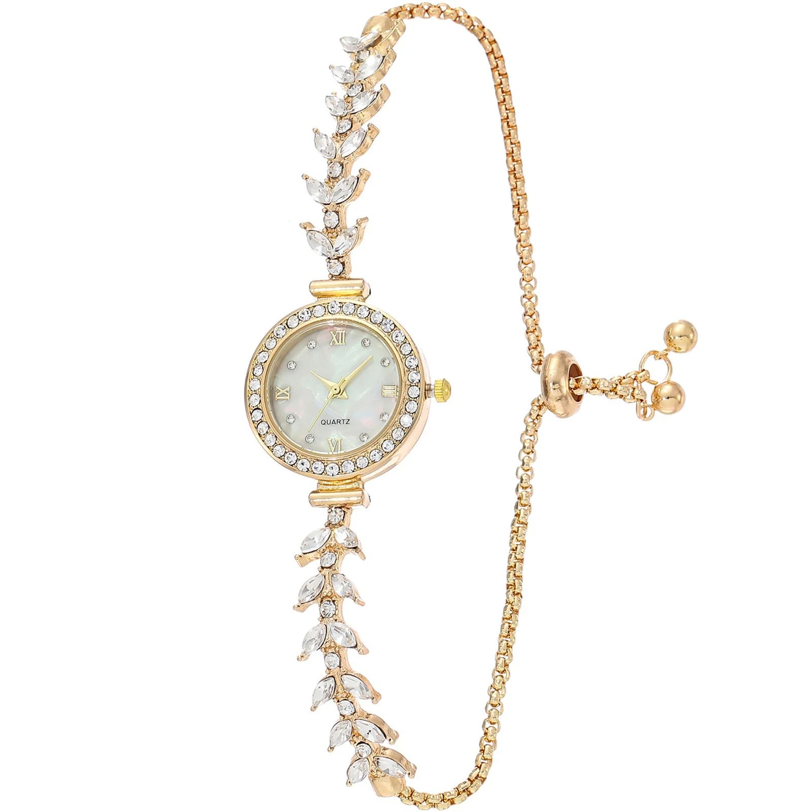 Women's Diamond Inlaid Quartz Crystal Wristwatch
