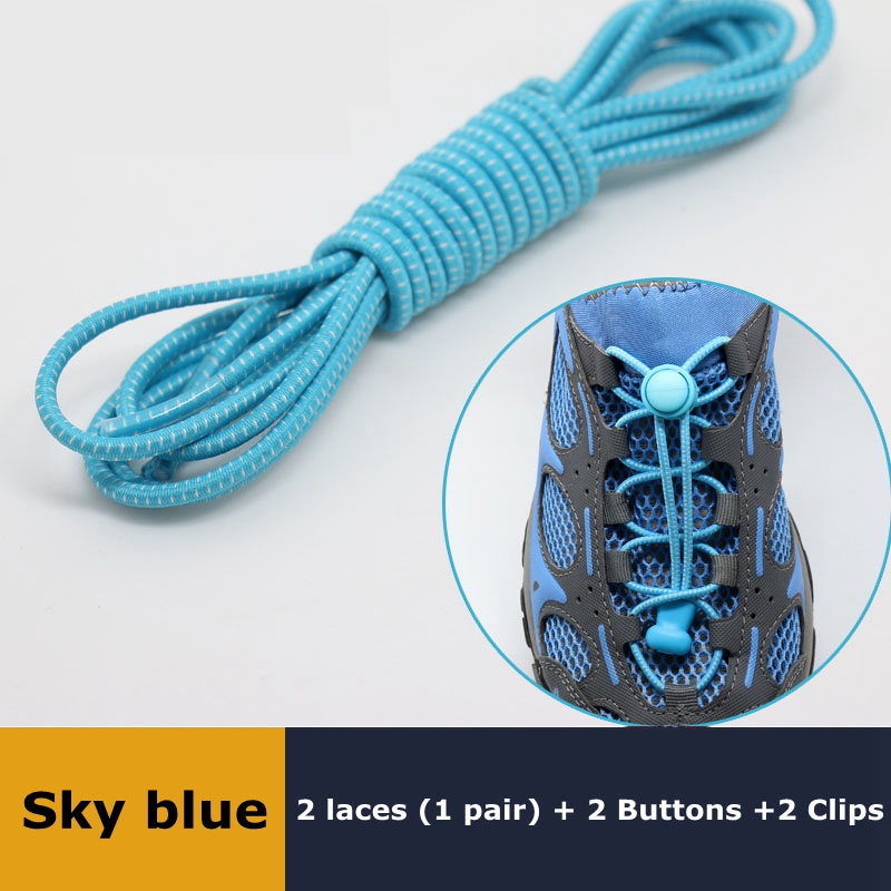 Elastic No Tie Shoelaces, Quick Rubber, Sneakers, Lazy Laces, Round Shoestrings, Stretching Lock