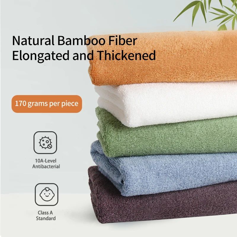 100% Bamboo Fiber Face & Bath Towel – Ultra Soft Thick Absorbent Bathroom Towel