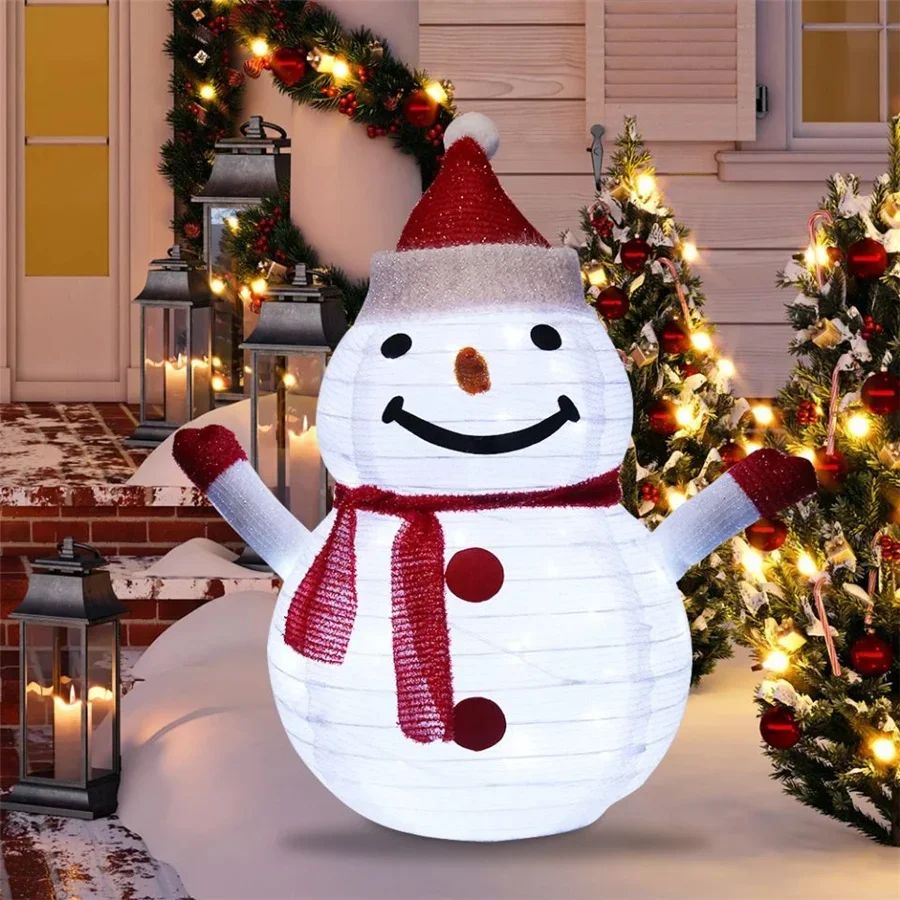 LED Santa Claus & Snowman Garden Stake Lights – Waterproof Christmas Lawn Decoration with 40 LEDs