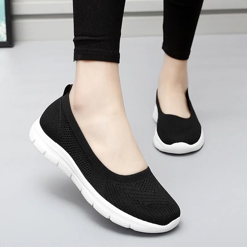 Womens Knit Sock Sneakers Breathable Slip On Casual Footwear