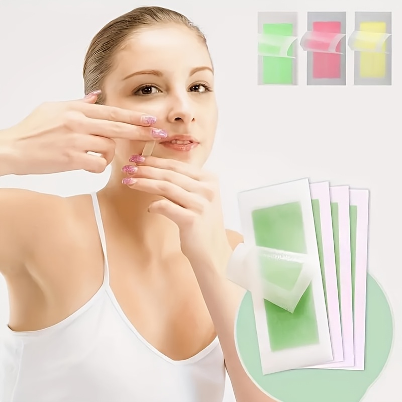 Portable Hair Removal Wax Paper, Disposable Beeswax Depilatory Paper for Facial Lip, Eyebrow, and Beard