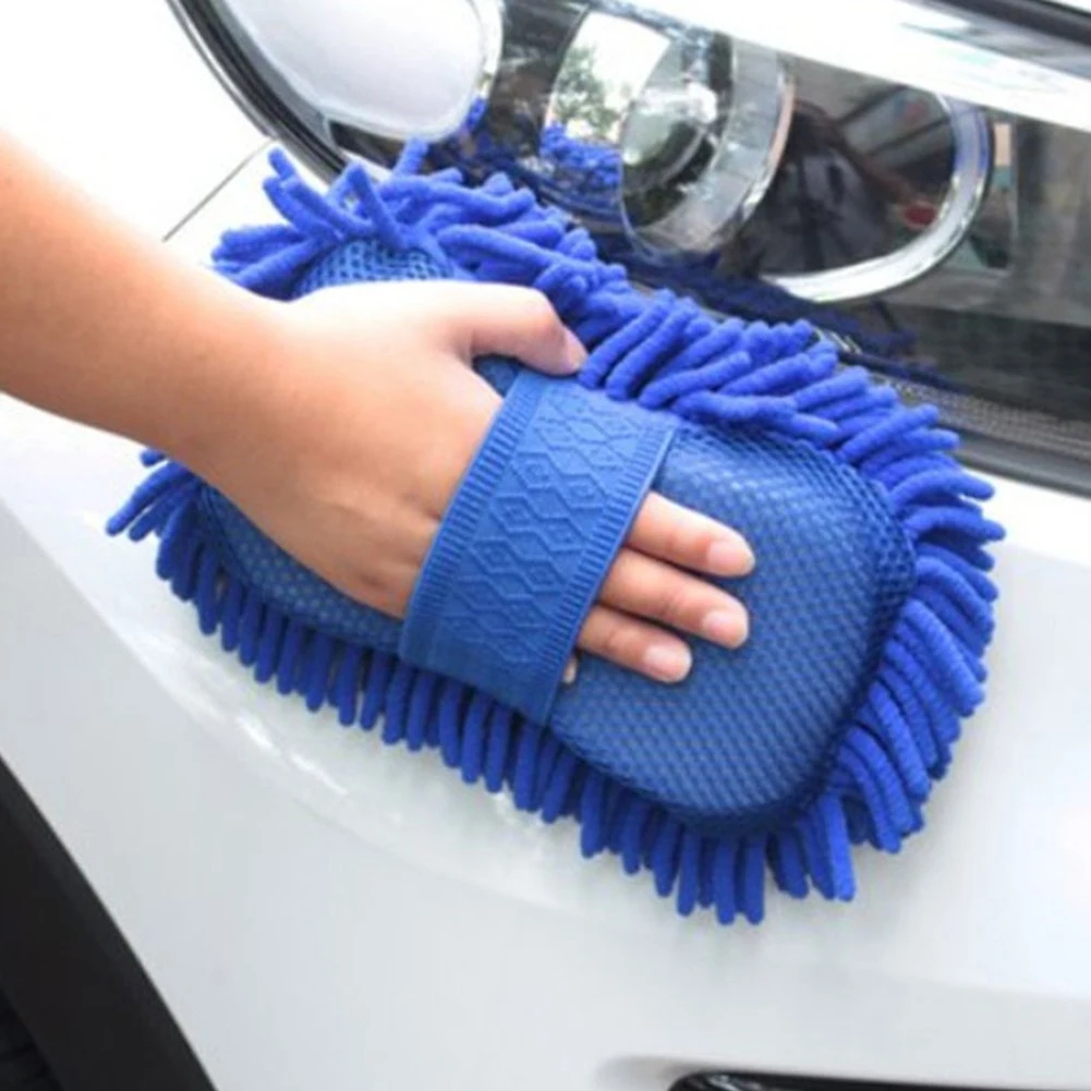 Microfiber Car Wash Glove Chenille Sponge Multi-purpose Detailing Tool