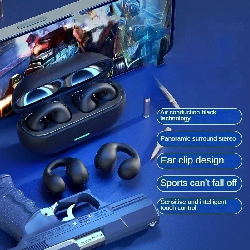 Panoramic Bone Conduction Ear Clip Wireless Hub