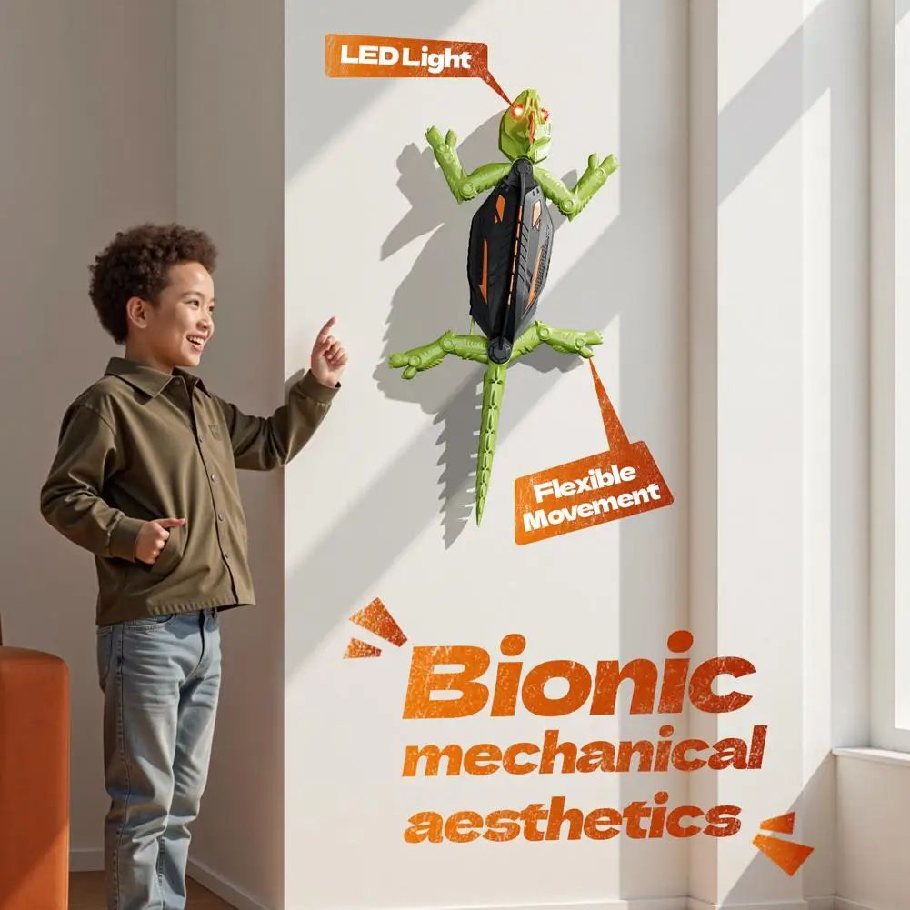 RC wall climbing lizard Remote Control Gecko Robot Toy with LED Eyes for Pranks and Play