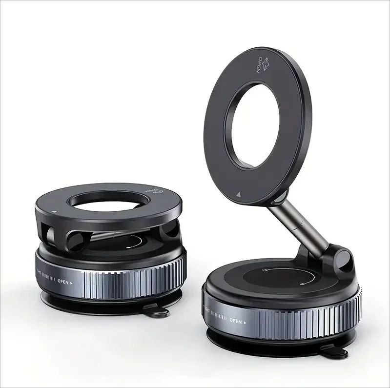 Rotating Vacuum Magnetic Car Phone Holder Dashboard Glass Mount