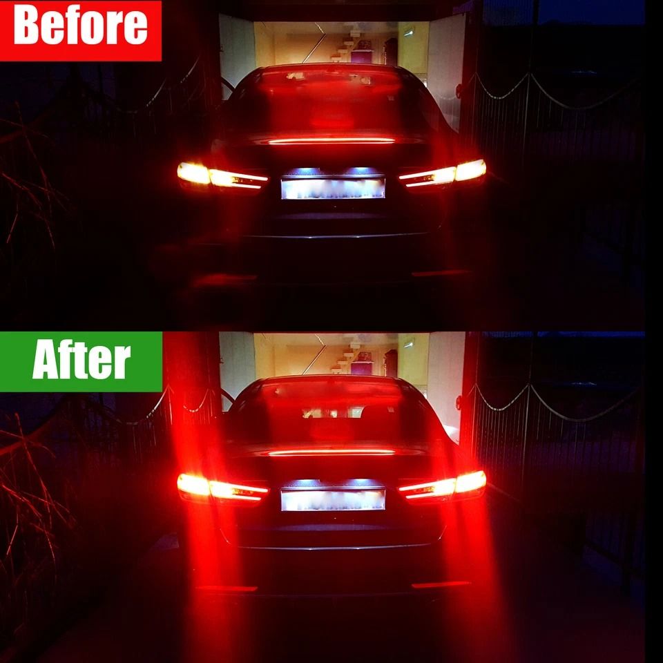 LED Red Strobe Flash Brake Stop Tail Parking Light Bulbs