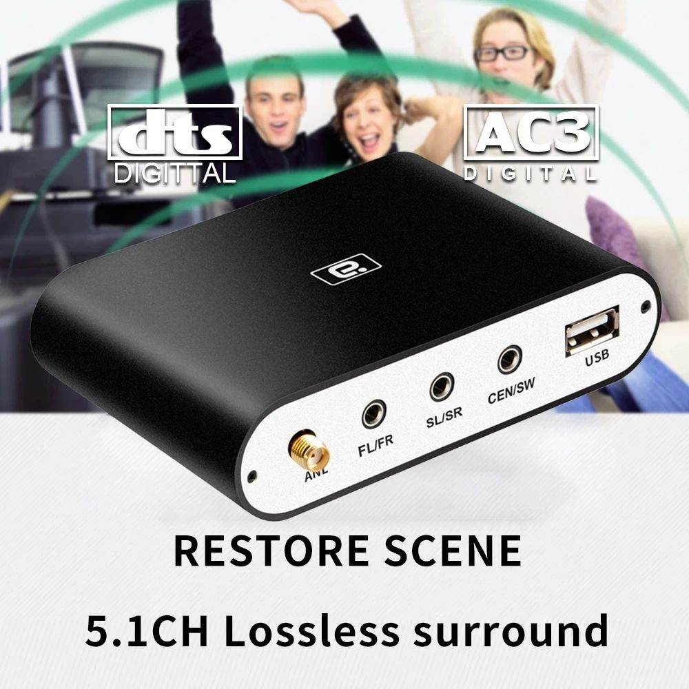 High-Fidelity 5.1 Audio Decoder Converter with Dolby DTS Support