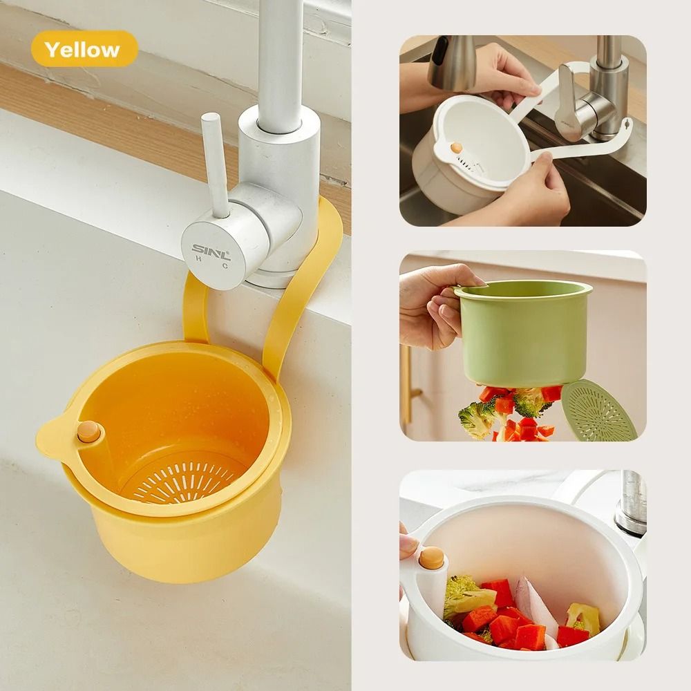 Sink Hanging Strainer Basket with Openable Bottom Cover