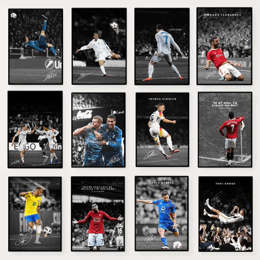 Modern Soccer Player Canvas Poster Football Wall Art Decor for Home