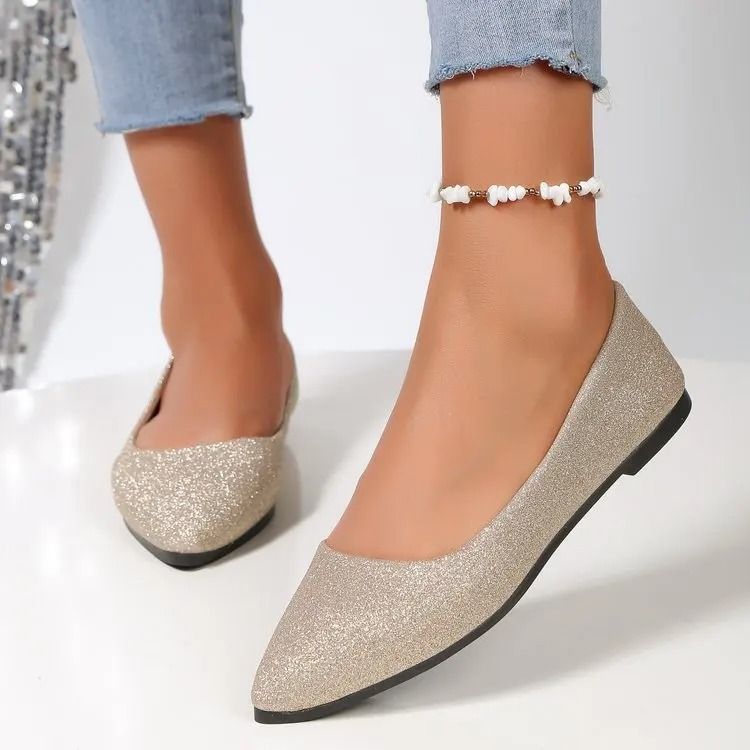 Women Pointed Toe Flat Ballerina Shoes