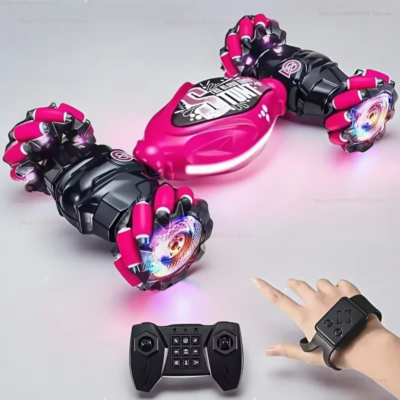4WD RC Drift Car with Music LED Lights Gesture Remote Spray Stunt Car