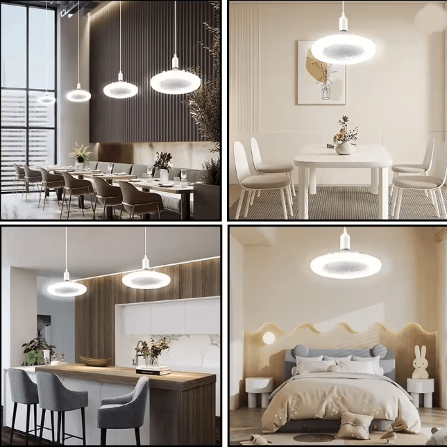 AeroGlow Rotating Ceiling Fan Light with Remote E27 Base
