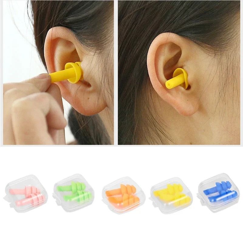 Soft Silicone Waterproof Earplugs for Swimming Sleep and Noise Reduction