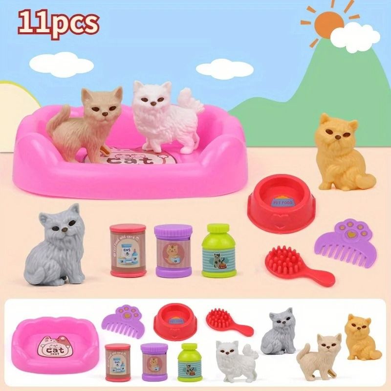 Mini Pet Puppy Cage & Dog Doll Play Set