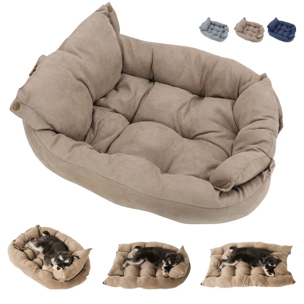 3-in-1 Multifunction Pet Bed Mat – Soft Warm Dog & Cat Sofa Cushion Nest