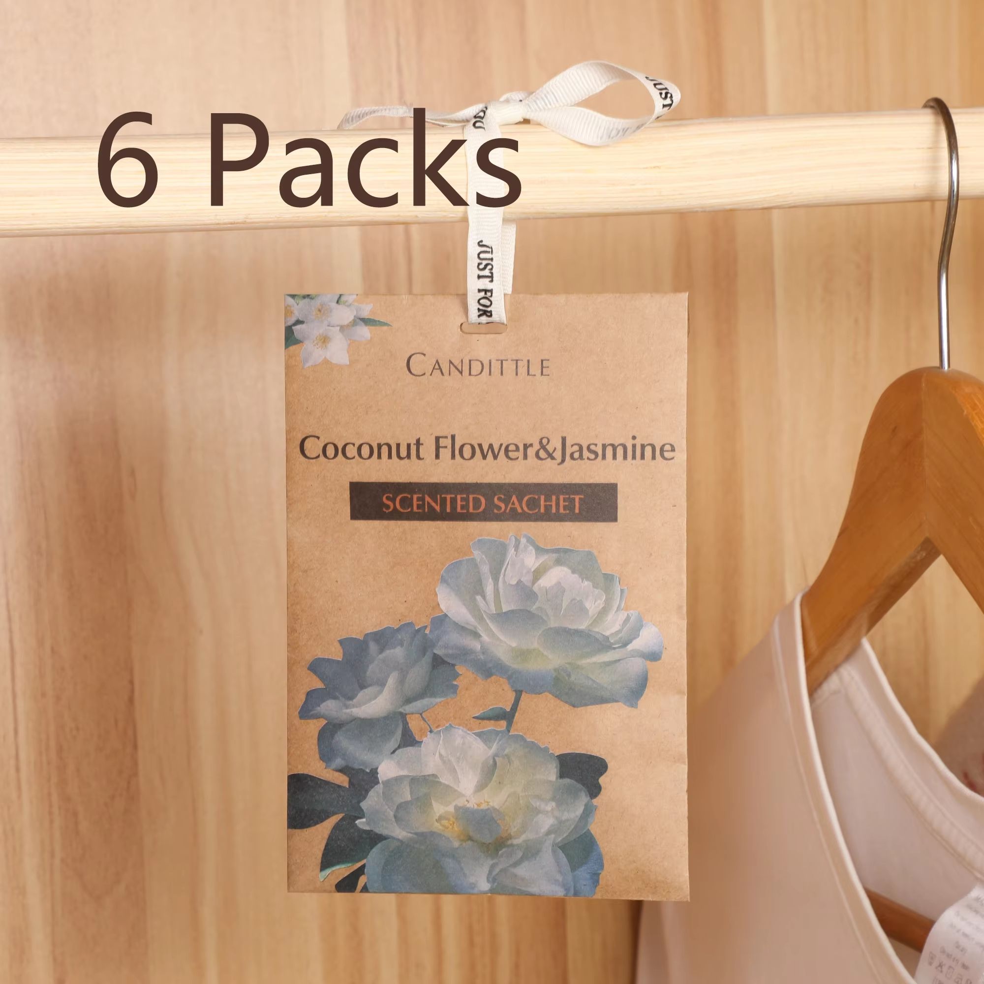 6-Pack Oud Lavender Sandalwood Scented Sachet Set Long-Lasting Closet & Car Freshener