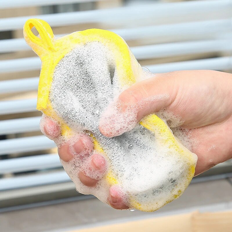 Double Sided Dishwashing Sponge Brush: Household Cleaning Tool (10/20/50PCS)