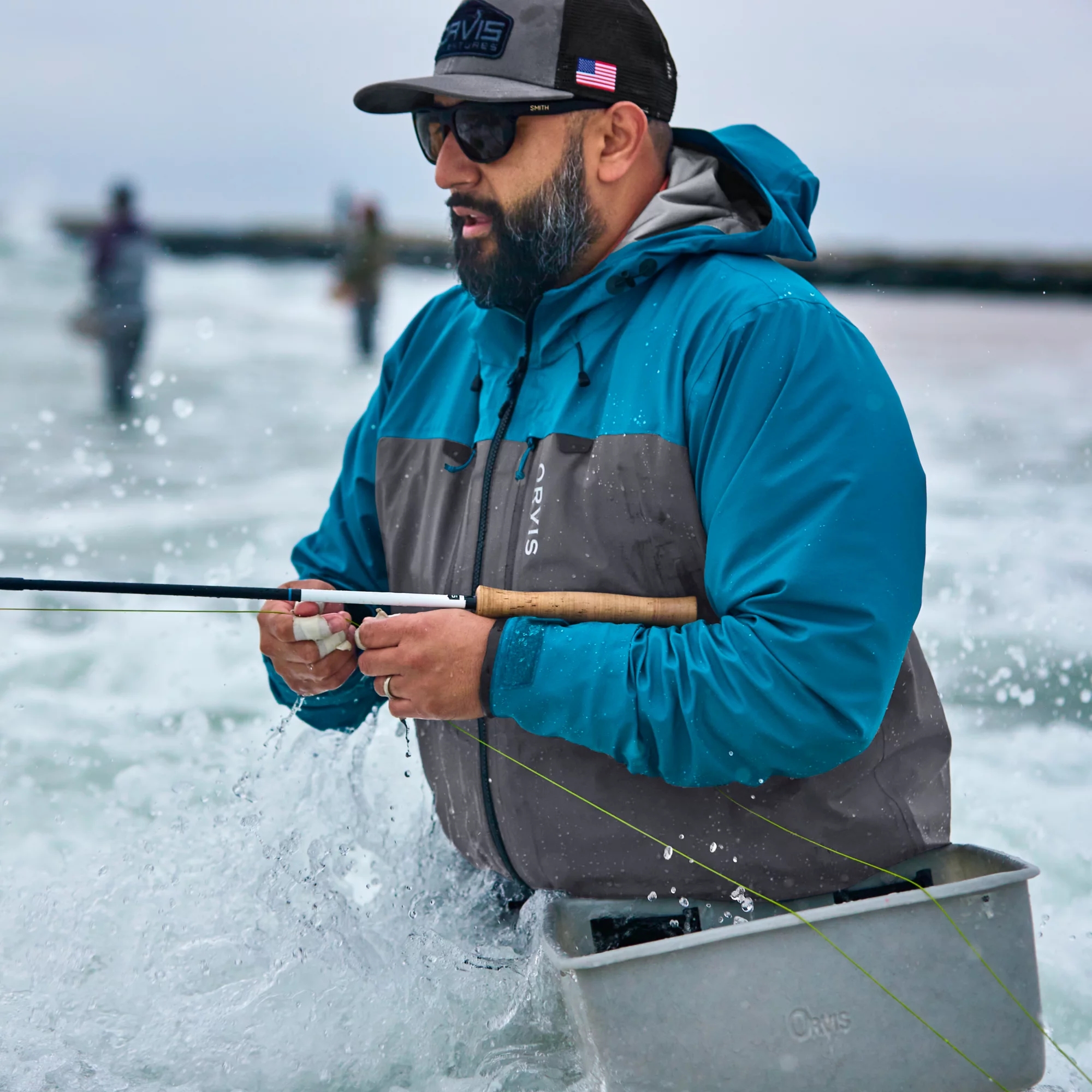 Lightweight Mens Waterproof Wading Jacket, Breathable Rain Gear for Fishing, Camping, Hunting, and Outdoor Adventure