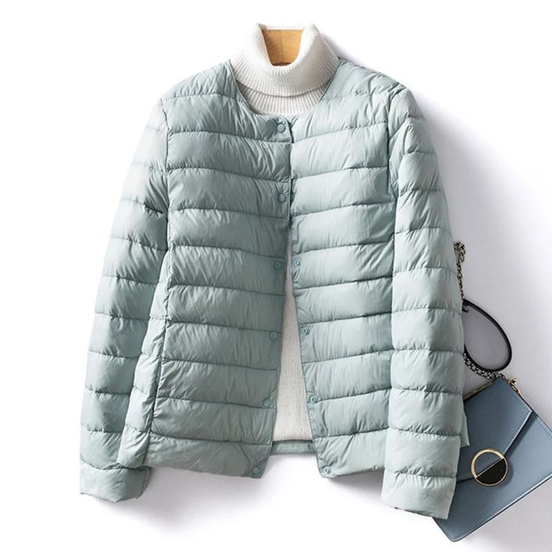 Womens Convertible Neckline Ultralight Down Jacket