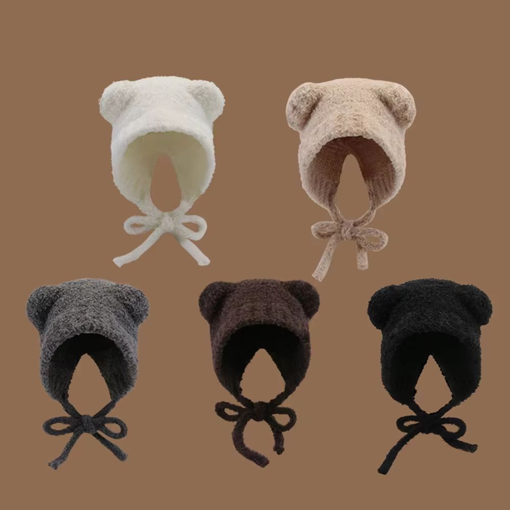 Women's Cute Bear Ear Knitted Winter Beanie Hat