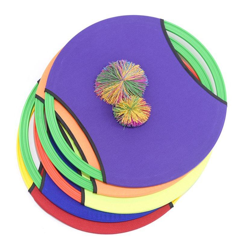 Family Toss and Catch Game Set with Trampoline Paddle Ball for Beach and Backyard Fun