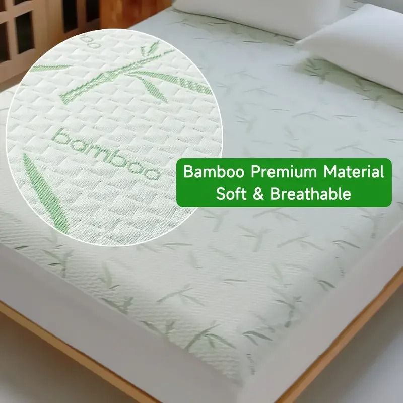 Waterproof Bamboo Mattress Cover Cooling Fitted Sheet Deep Pocket