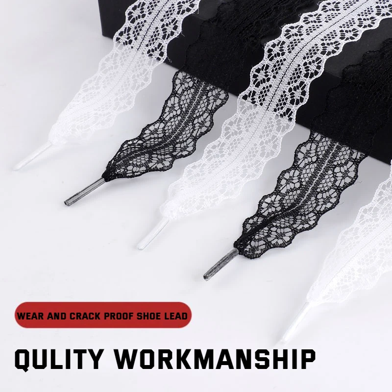 Lace Braided Shoelaces Flat Silk Shoe Laces for Ballet Sneakers