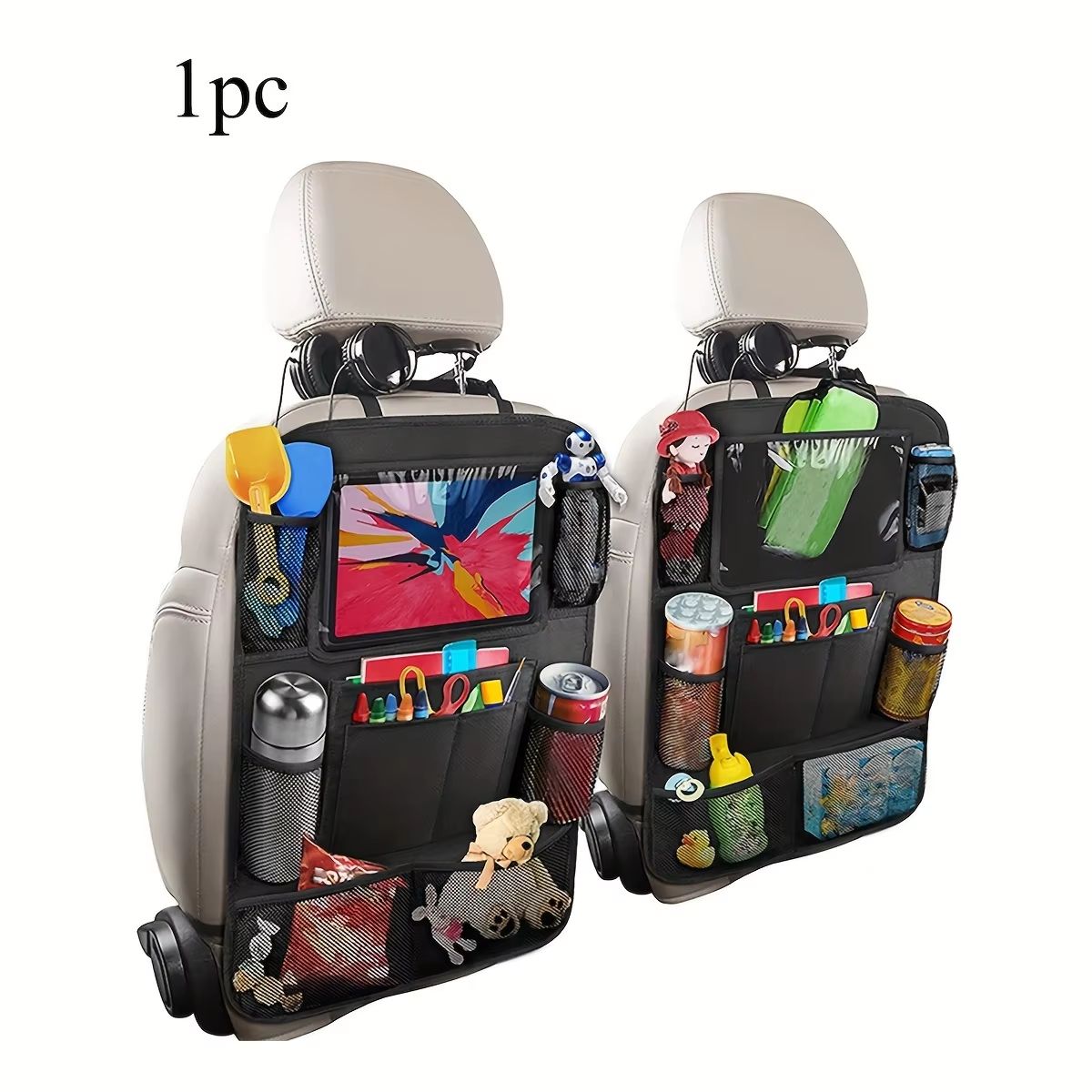 Car Backseat Organizer with Tablet Holder and Seat Protector