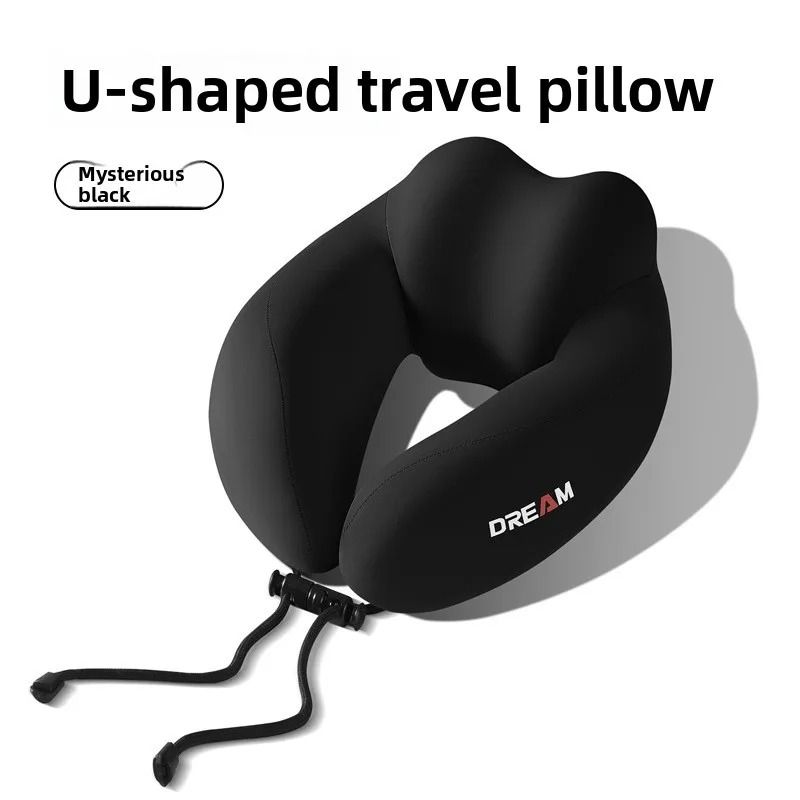Ergonomic Memory Foam Travel Neck Pillow with Cervical Support and Washable Cover