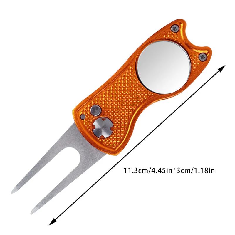 Foldable Golf Divot Repair Tool with Groove Cleaner