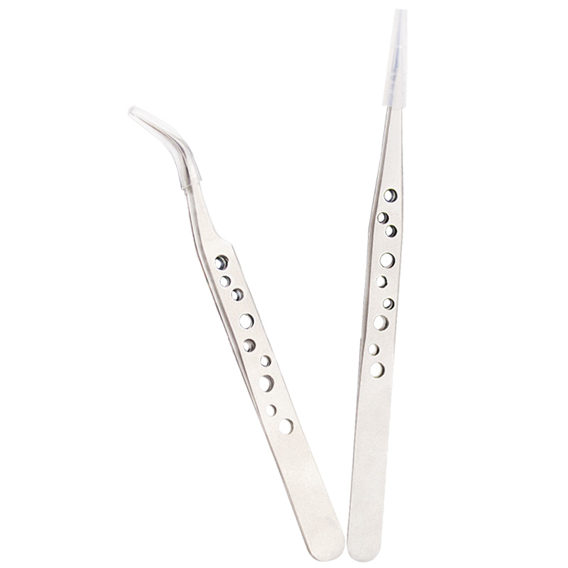Precision Anti-Static Electronics Tweezers Curved & Straight Stainless Forceps for Repair