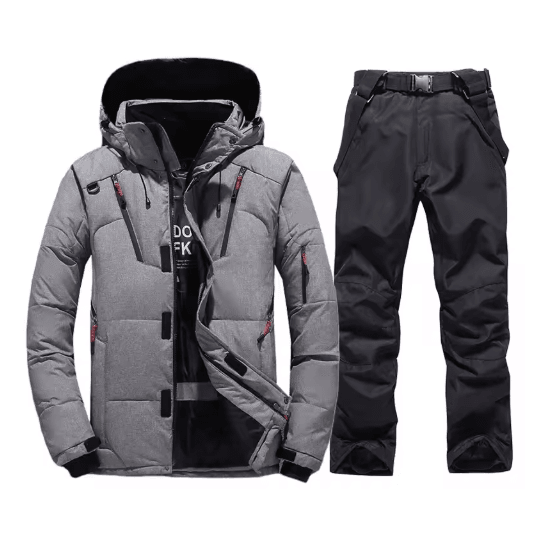 Mens Thermal Ski Suit Set Waterproof Down Jacket & Snowboard Bib Pants