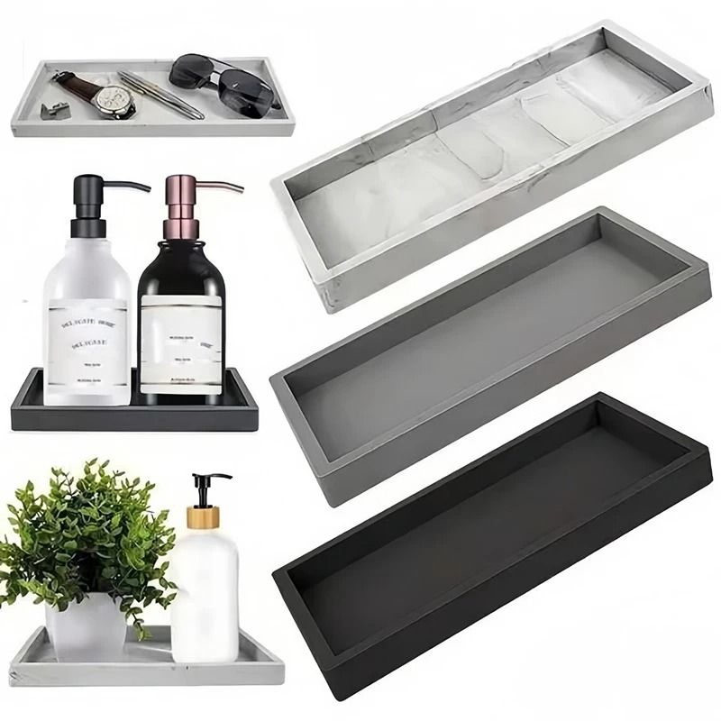 CleanNest Silicone Soap Dispenser Tray Bathroom Countertop Organizer