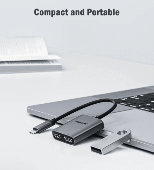 Lemorele Dual HDMI USB C Hub 4K 60Hz Dual Screen Docking Station for Laptop, PC and Phone