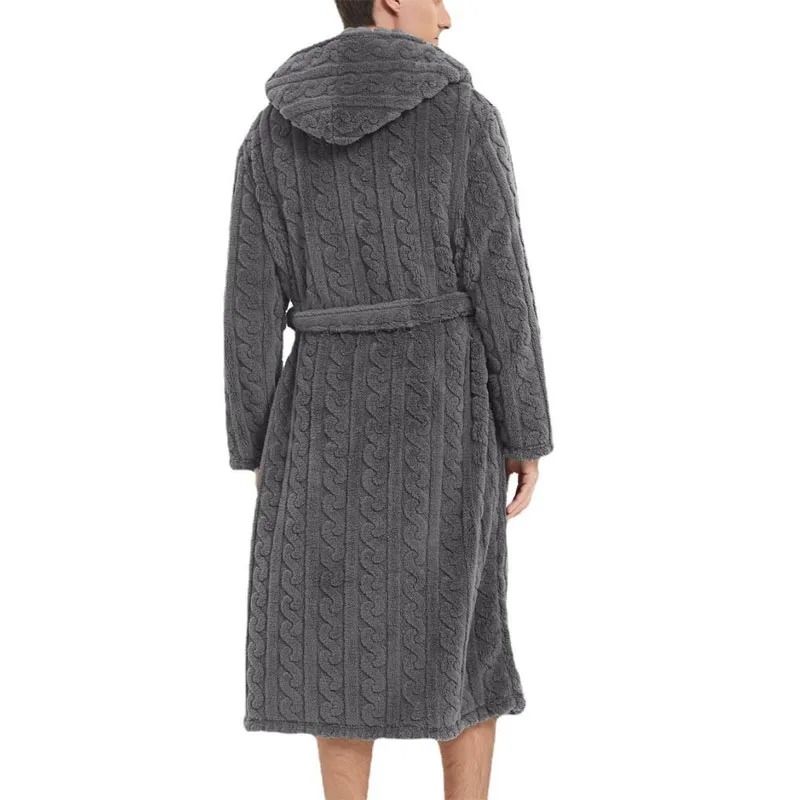 Luxurious Thickened Jacquard Hooded Couple's Robe