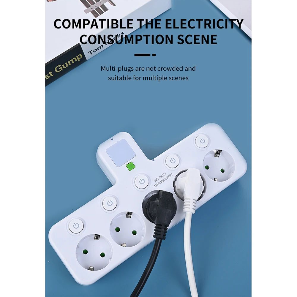 EU 4-Socket Wall Power Outlet
