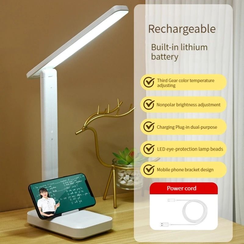 Foldable Eye-Protection Desk Lamp – Three-Speed Dimmable Study Light