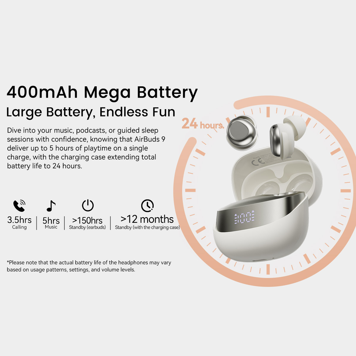 TWS Wireless Earphones, Blackview AirBuds 9 Headset, Touch Control Headphone, 400mAh Bluetooth 5.4, With Microphone