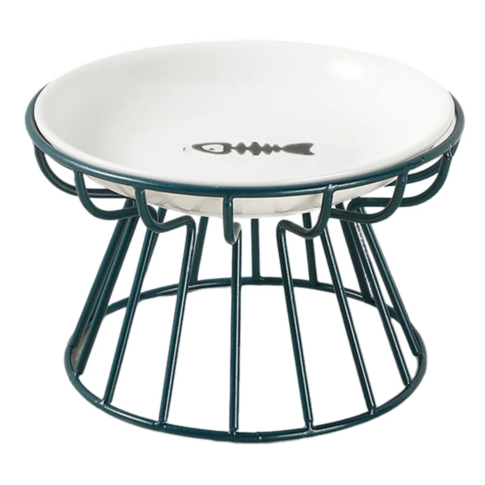 Ceramic Cat Food Bowl With Optional Raised Iron Stand