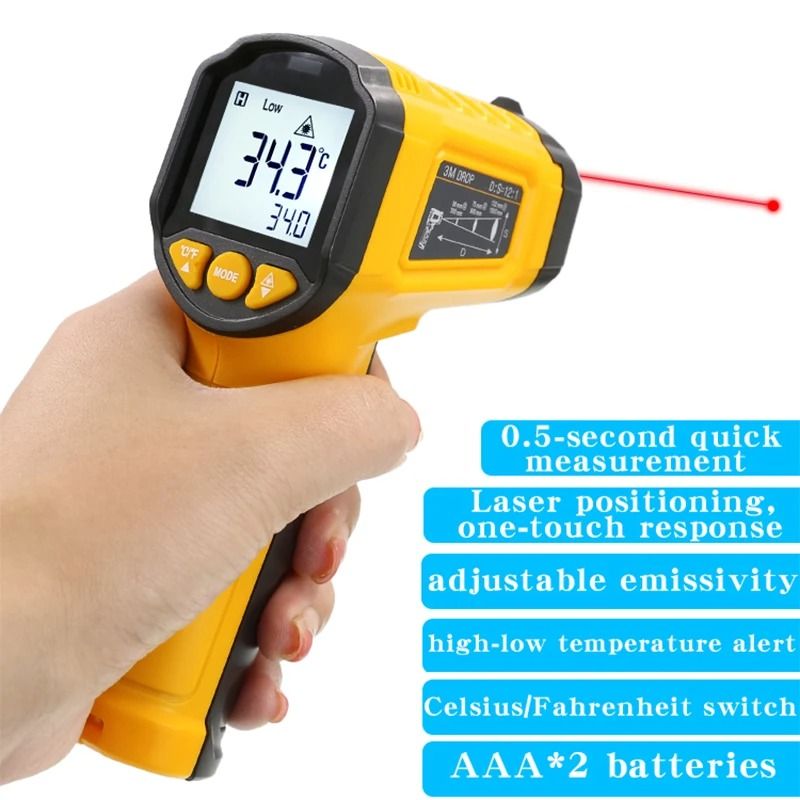 TS380 Infrared Thermometer Gun Non Contact Handheld Industrial Temperature Gauge