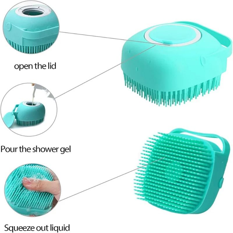 2-in-1 Silicone Pet Bathing Brush & Massager