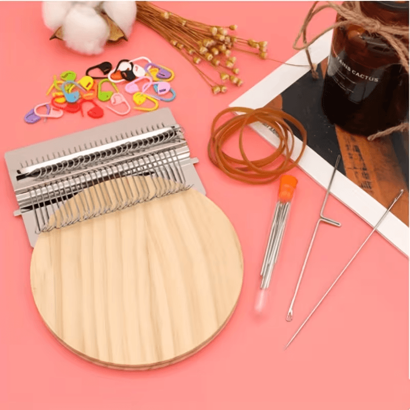 Handheld Darning Loom Tool for Mending Fabric Holes and Restoring Stitch Patterns
