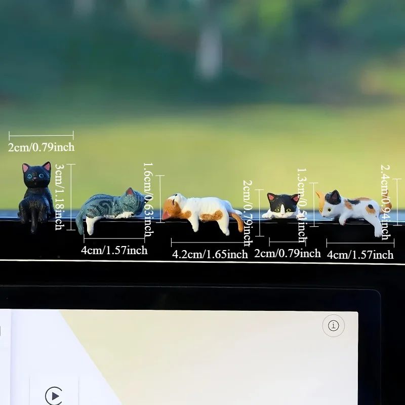 Kawaii Cat Monitor Edge Figurines – Cute Desk Companion Set for Cozy Workspaces